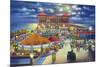 Atlantic City, New Jersey - Million Dollar Pier at Night-Lantern Press-Mounted Premium Giclee Print