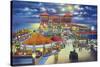 Atlantic City, New Jersey - Million Dollar Pier at Night-Lantern Press-Stretched Canvas