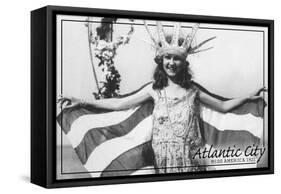 Atlantic City, New Jersey - Miss America at Carnival --Lantern Press-Framed Stretched Canvas