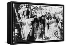 Atlantic City, New Jersey - Neptune and Miss America at Carnival --Lantern Press-Framed Stretched Canvas