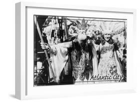 Atlantic City, New Jersey - Neptune and Miss America at Carnival --Lantern Press-Framed Art Print