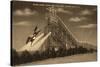 Atlantic City, New Jersey - Ocean End Steel Pier Diving Horse Scene - Sepia Version-Lantern Press-Stretched Canvas