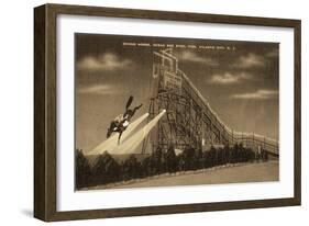 Atlantic City, New Jersey - Ocean End Steel Pier Diving Horse Scene - Sepia Version-Lantern Press-Framed Art Print