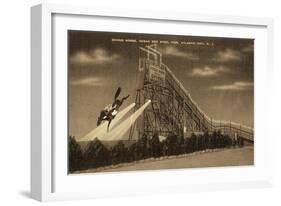 Atlantic City, New Jersey - Ocean End Steel Pier Diving Horse Scene - Sepia Version-Lantern Press-Framed Art Print