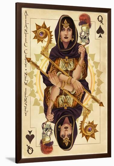 Atlantic City, New Jersey - Queen of Spades-Lantern Press-Framed Art Print