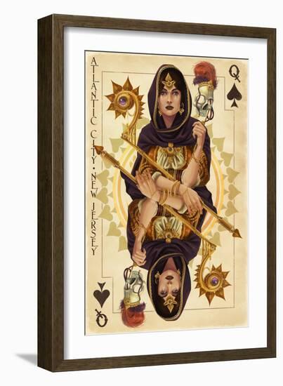 Atlantic City, New Jersey - Queen of Spades-Lantern Press-Framed Art Print