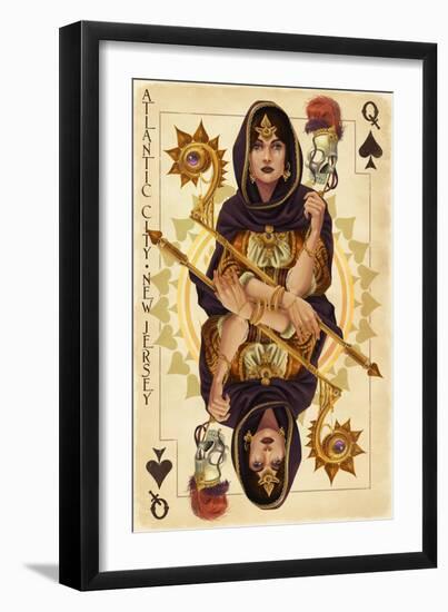 Atlantic City, New Jersey - Queen of Spades-Lantern Press-Framed Art Print