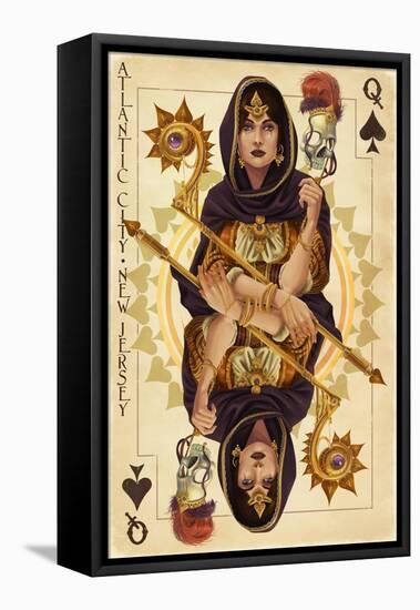 Atlantic City, New Jersey - Queen of Spades-Lantern Press-Framed Stretched Canvas