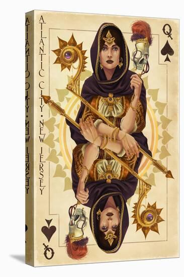 Atlantic City, New Jersey - Queen of Spades-Lantern Press-Stretched Canvas