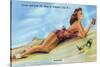 Atlantic City, New Jersey - Refreshing Pin-Up Girl on the Beach-Lantern Press-Stretched Canvas