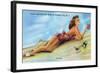 Atlantic City, New Jersey - Refreshing Pin-Up Girl on the Beach-Lantern Press-Framed Art Print