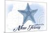 Atlantic City, New Jersey - Starfish - Blue - Coastal Icon-Lantern Press-Mounted Premium Giclee Print