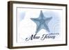 Atlantic City, New Jersey - Starfish - Blue - Coastal Icon-Lantern Press-Framed Art Print