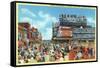 Atlantic City, New Jersey - Steel Pier View from Boardwalk-Lantern Press-Framed Stretched Canvas