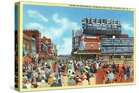 Atlantic City, New Jersey - Steel Pier View from Boardwalk-Lantern Press-Stretched Canvas