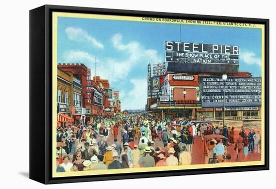 Atlantic City, New Jersey - Steel Pier View from Boardwalk-Lantern Press-Framed Stretched Canvas