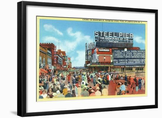 Atlantic City, New Jersey - Steel Pier View from Boardwalk-Lantern Press-Framed Art Print