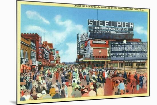 Atlantic City, New Jersey - Steel Pier View from Boardwalk-Lantern Press-Mounted Art Print
