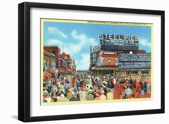 Atlantic City, New Jersey - Steel Pier View from Boardwalk-Lantern Press-Framed Art Print