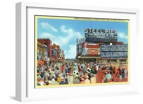 Atlantic City, New Jersey - Steel Pier View from Boardwalk-Lantern Press-Framed Art Print