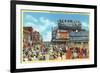 Atlantic City, New Jersey - Steel Pier View from Boardwalk-Lantern Press-Framed Premium Giclee Print