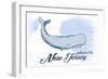 Atlantic City, New Jersey - Whale - Blue - Coastal Icon-Lantern Press-Framed Art Print