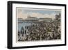 Atlantic City, NJ - Holiday Crowd at the Beach-Lantern Press-Framed Art Print