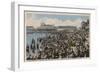 Atlantic City, NJ - Holiday Crowd at the Beach-Lantern Press-Framed Art Print