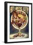 Atlantic City - Pinup Showgirl-Lantern Press-Framed Art Print