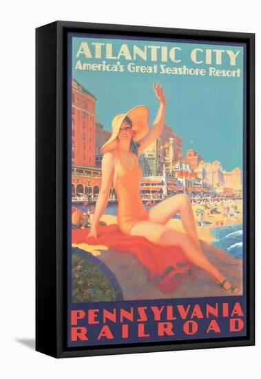 Atlantic City Travel Poster-null-Framed Stretched Canvas