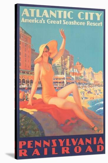 Atlantic City Travel Poster-null-Stretched Canvas