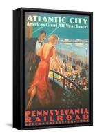 Atlantic City Travel Poster-null-Framed Stretched Canvas