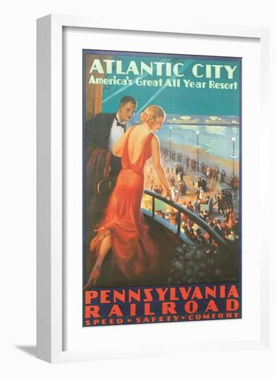 Atlantic City Travel Poster-null-Framed Art Print