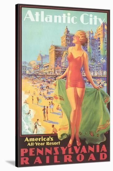 Atlantic City Travel Poster-null-Stretched Canvas
