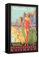 Atlantic City Travel Poster-null-Framed Stretched Canvas