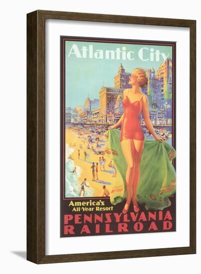 Atlantic City Travel Poster-null-Framed Art Print