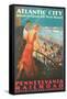 Atlantic City Travel Poster-Found Image Press-Framed Stretched Canvas