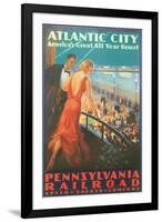 Atlantic City Travel Poster-Found Image Press-Framed Giclee Print