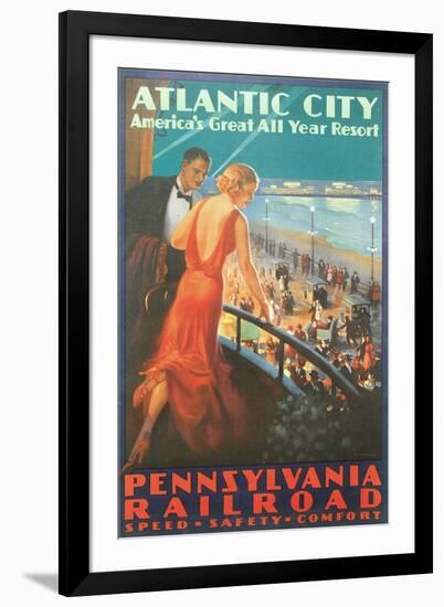 Atlantic City Travel Poster-Found Image Press-Framed Giclee Print