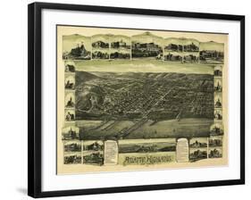 Atlantic Highlands, New Jersey - Panoramic Map-Lantern Press-Framed Art Print