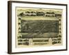 Atlantic Highlands, New Jersey - Panoramic Map-Lantern Press-Framed Art Print