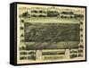 Atlantic Highlands, New Jersey - Panoramic Map-Lantern Press-Framed Stretched Canvas