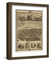 Atlantic, Iowa - Panoramic Map-Lantern Press-Framed Art Print