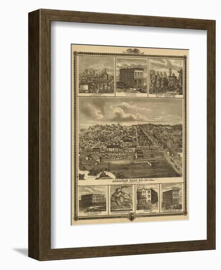 Atlantic, Iowa - Panoramic Map-Lantern Press-Framed Art Print