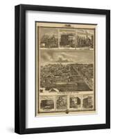 Atlantic, Iowa - Panoramic Map-Lantern Press-Framed Art Print