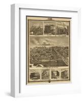 Atlantic, Iowa - Panoramic Map-Lantern Press-Framed Art Print