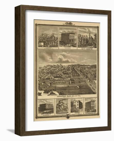 Atlantic, Iowa - Panoramic Map-Lantern Press-Framed Art Print