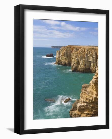 Atlantic Ocean and Cliffs on the Cape St. Vincent Peninsula, Sagres, Algarve, Portugal, Europe-Neale Clarke-Framed Photographic Print