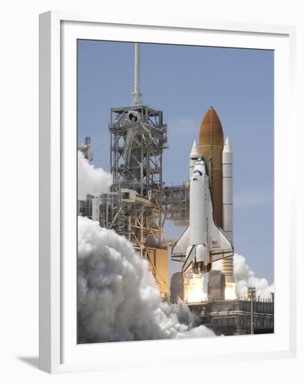 Atlantis' Twin Solid Rocket Boosters Ignite-Stocktrek Images-Framed Premium Photographic Print