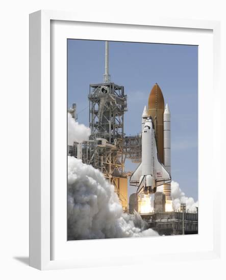 Atlantis' Twin Solid Rocket Boosters Ignite-Stocktrek Images-Framed Photographic Print